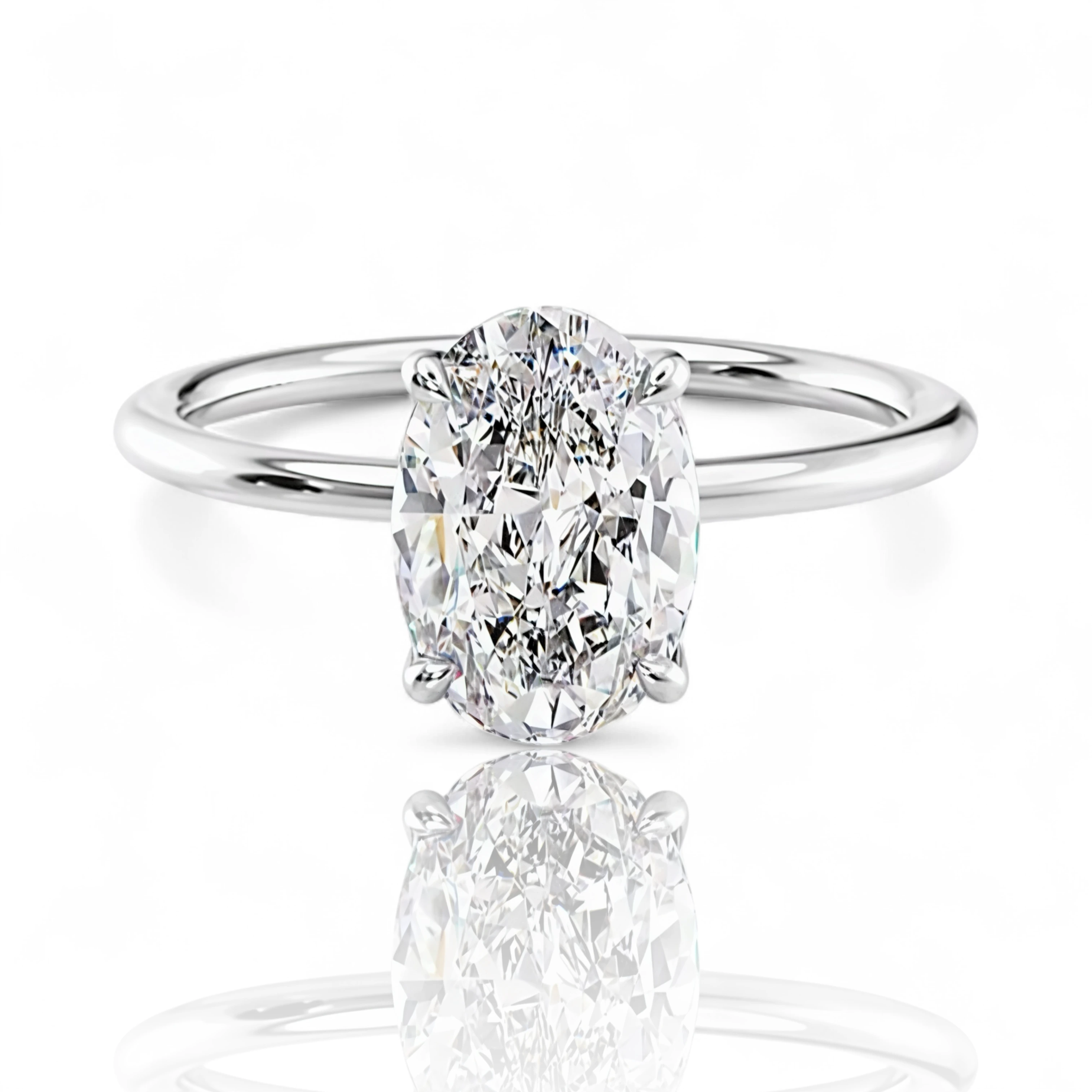 Oval Cut Diamond Solitaire Ring