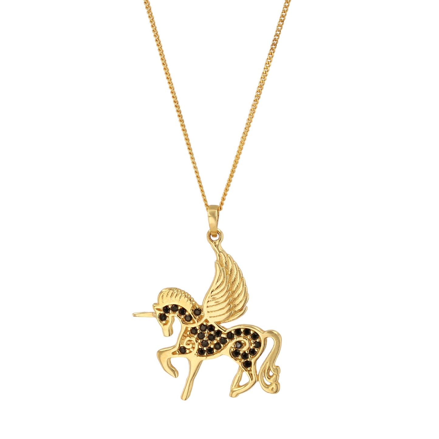 10k yellow gold Pegasus chain and pendant set