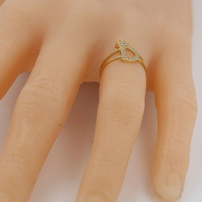 14K Yellow Gold Letter Ring D - 226215