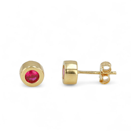 14K Yellow Gold Studs with Ruby-227626