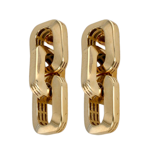 14K Yellow gold original monaco link studs earrings-538393