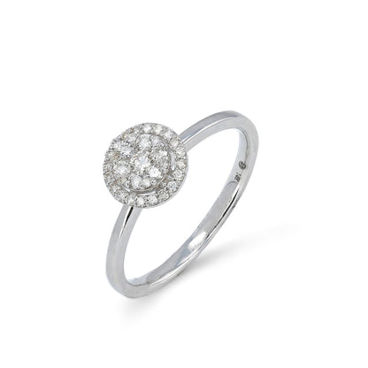 14K White Gold Diamond Round Cluster Ring-CL2337W