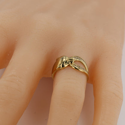 10K Yellow Gold Panther Ring - 222419