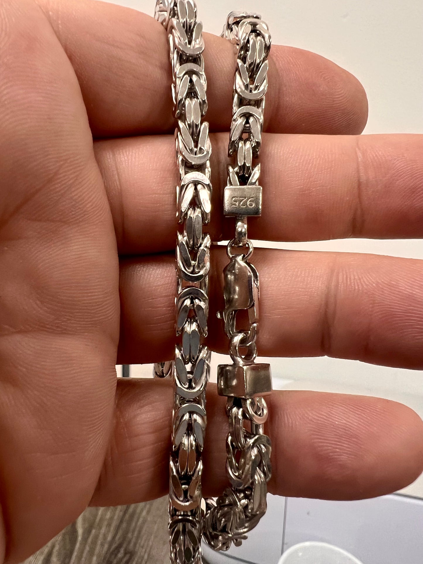 Sterling silver 925 Byzantine solid  6*22inch Chain-226929