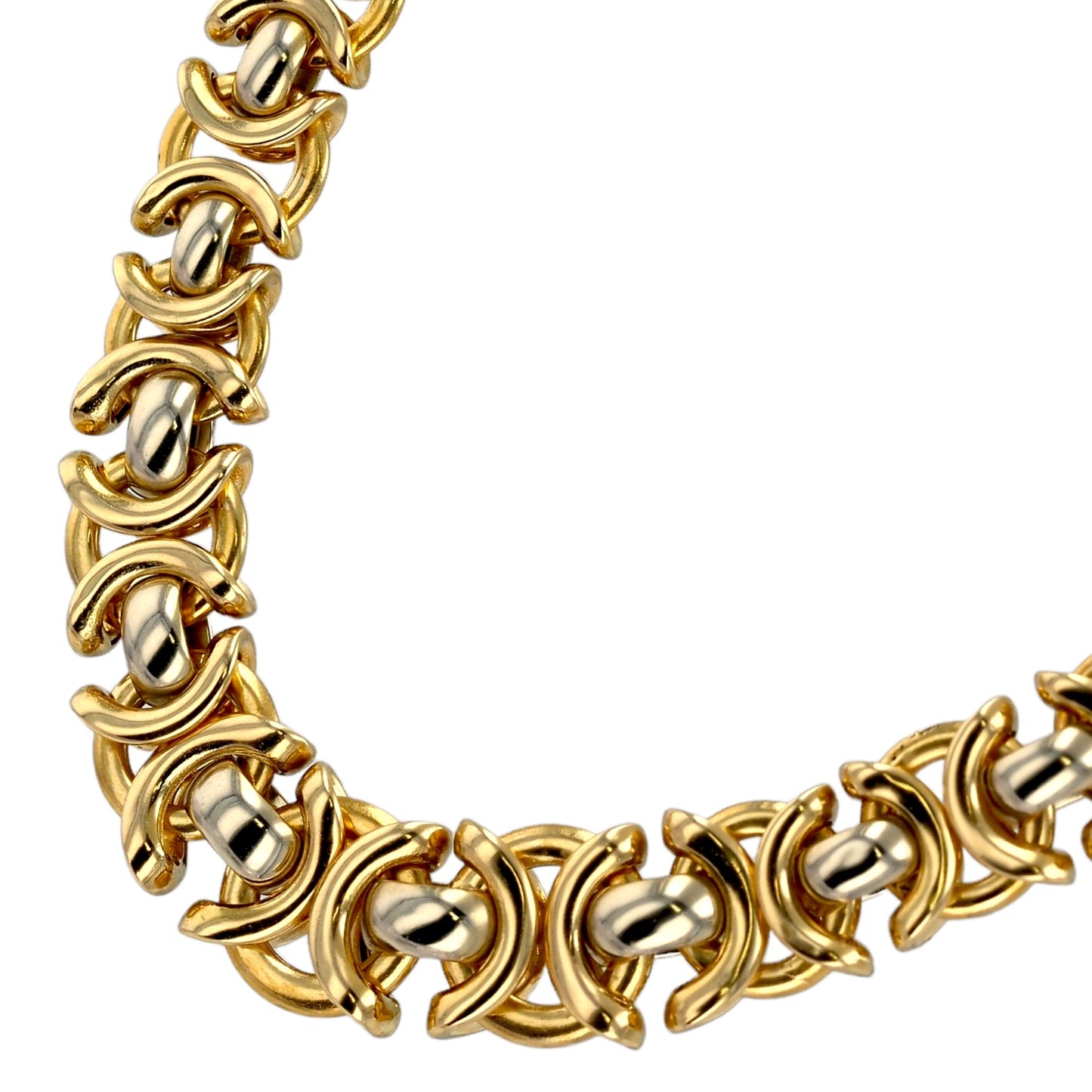 18k Yellow gold byzantine italian necklace-10158