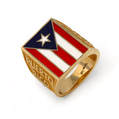 14K Yellow gold puerto rico flag ring-319570