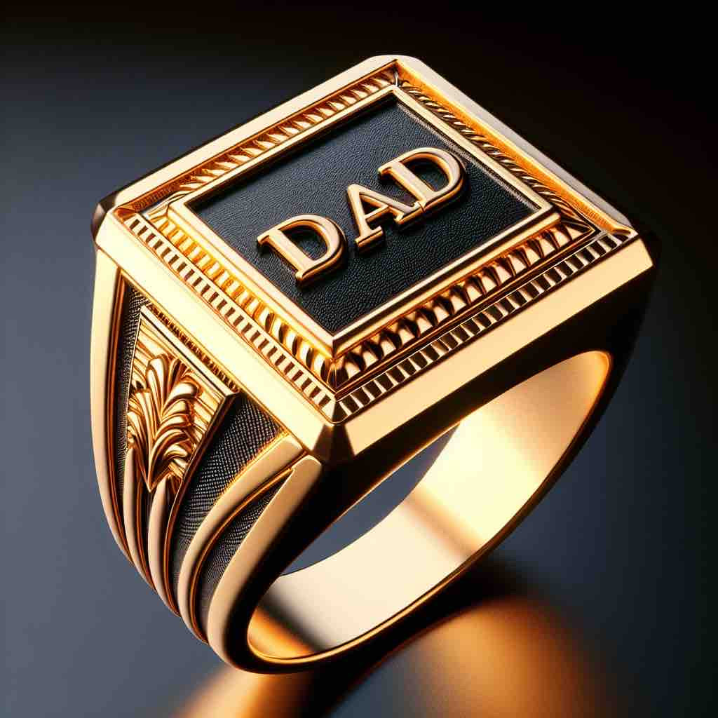 Yellow gold DAD ring collection