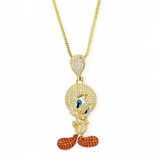 10K yellow gold piolin necklace-8901