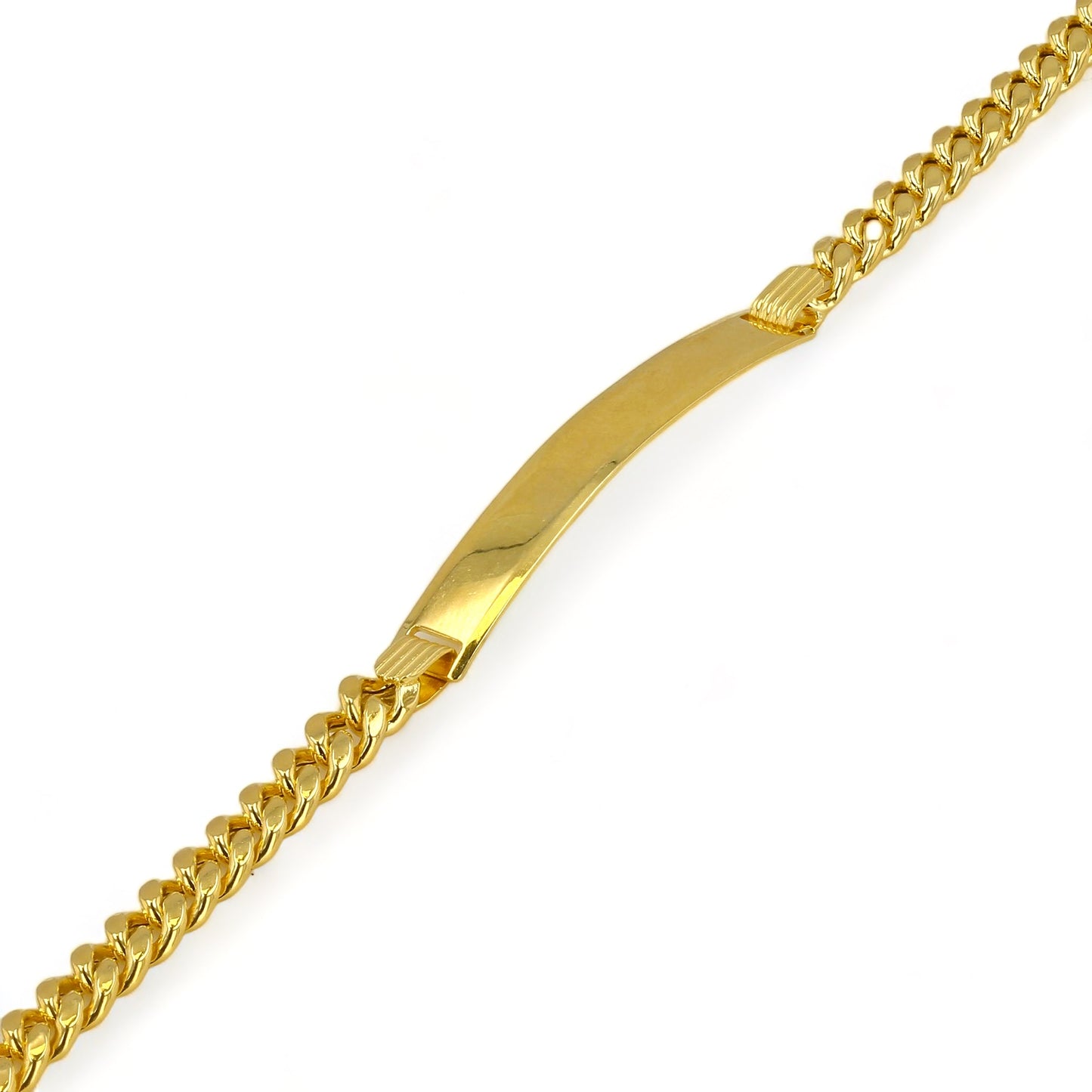 10K Yellow gold women miami cuban link ID bracelet FREE ENGRAVING-227190