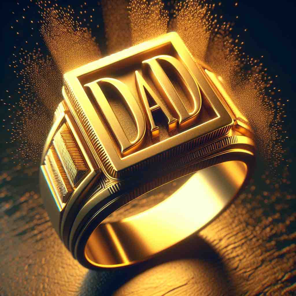 Yellow gold DAD ring collection