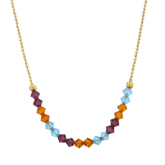 Yellow gold 14k color stone necklace