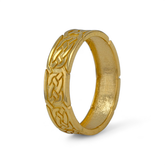 14K Yellow gold Celtic solid band-3042828