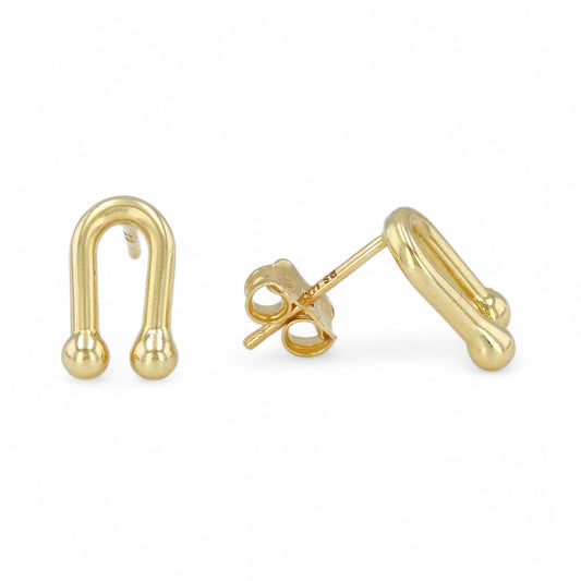 14K Yellow Gold horse shoe Studs-227605