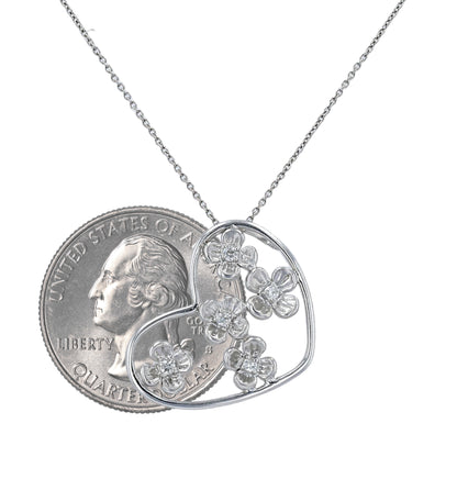 White gold 14k necklace heart pendant