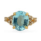 14k gold blue topaz and diamonds ring