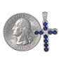 White Gold Cross 14k pendant with Sapphire