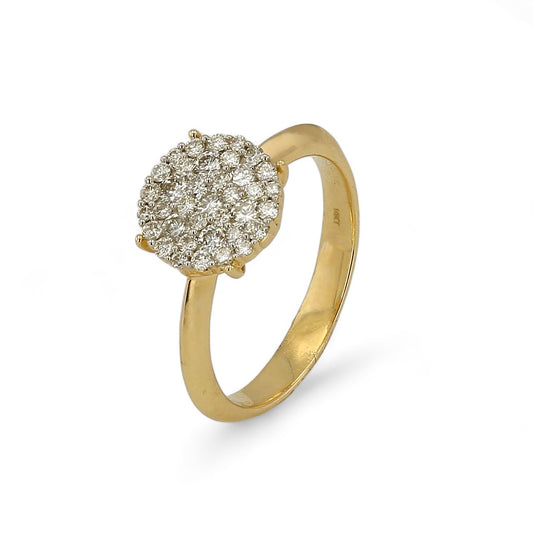 14K Yellow Gold Diamond Round Disc Shape Ladies Ring-RG5974Y