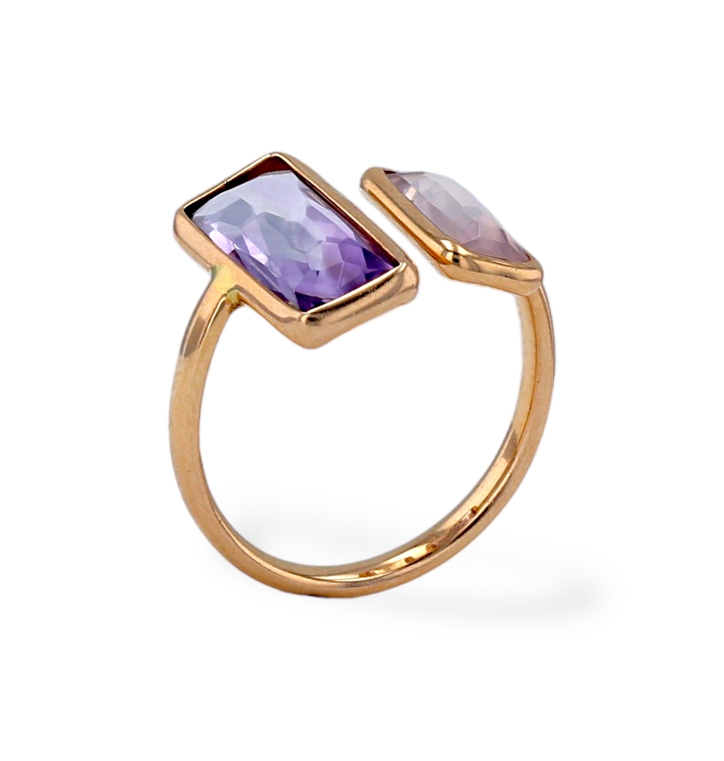 Rose gold 14k solid square lady ring