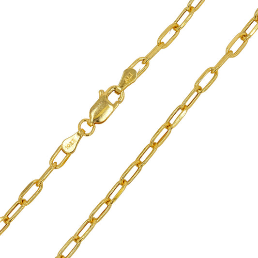 10K Yellow Gold Paper Clip Anklet Bracelet-226749