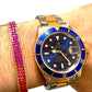 Yellow 14k gold rainbow sapphire bracelet