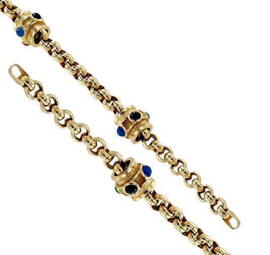 Gold 14k barrel rollo bracelet