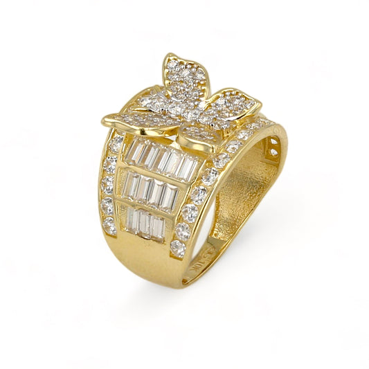 10k yellow gold butterfly princess ring-227187