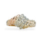 14k Three color gold twist solid ring