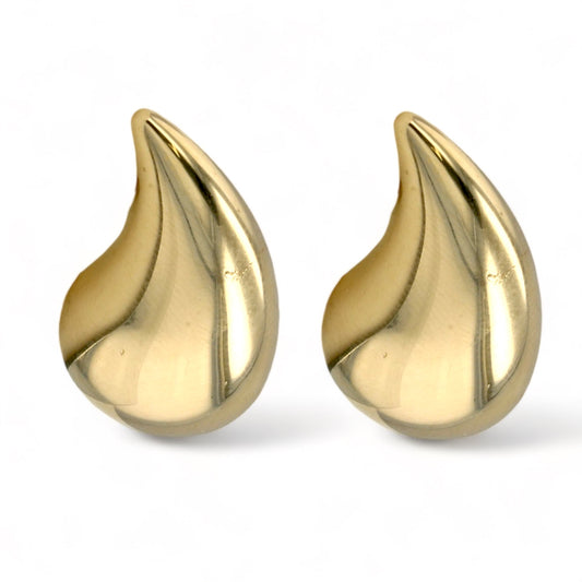 14K Yellow gold drop studs large earrings-226736