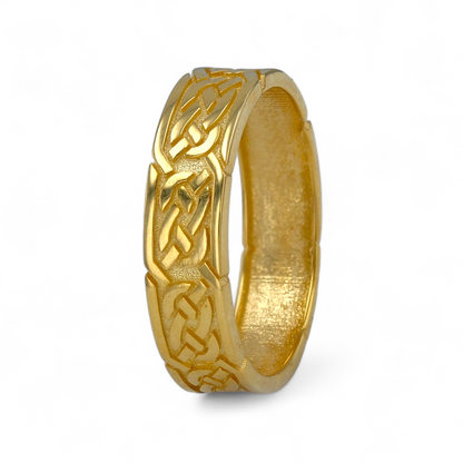 14K Yellow gold Celtic solid band-3042828