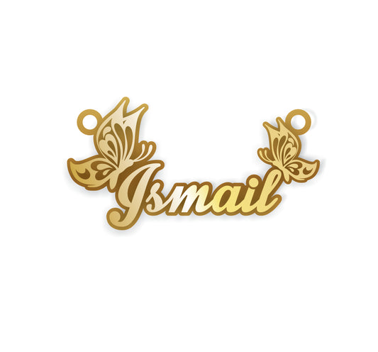 14k Yellow gold two butterfly custom name-05