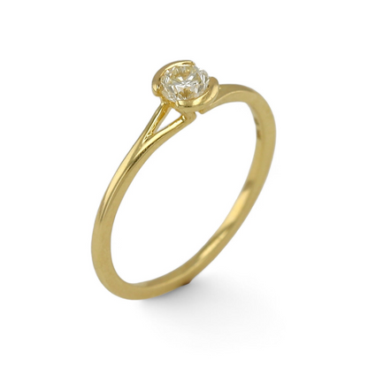 14K Yellow Gold natural Diamond solitaire Ring-RG6068Y