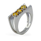 White 14k gold yellow sapphire ring