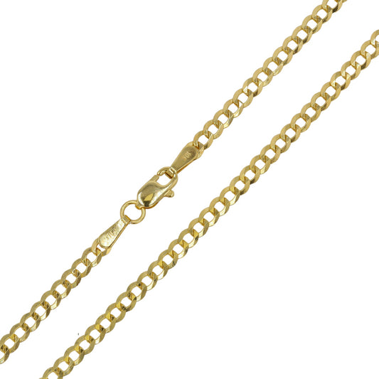 10K Yellow Gold Curve Link Anklet Bracelet-226752
