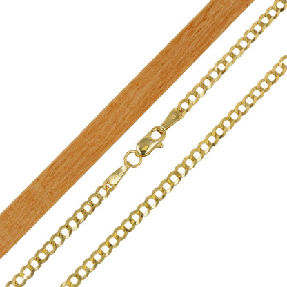 10K Yellow Gold Curve Link Anklet Bracelet-226752