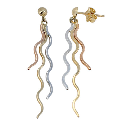 14K three color serpentine dangling sruds-11395