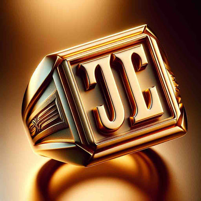 Signature initial gold ring