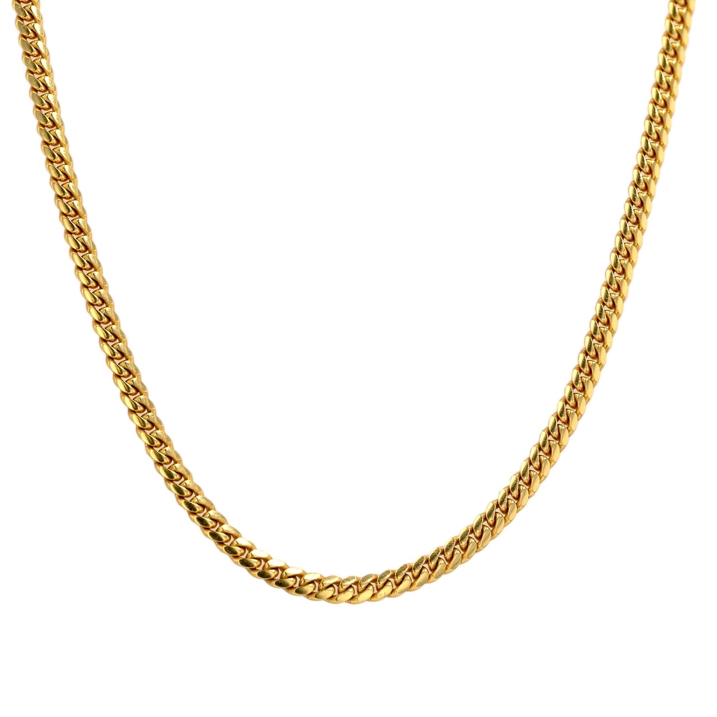 Yellow 18k gold solid miami Cuban link chain