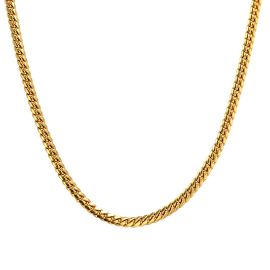 Yellow 18k gold solid miami Cuban link chain
