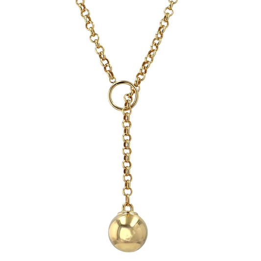 14K Yellow gold rollo ball necklace-226193