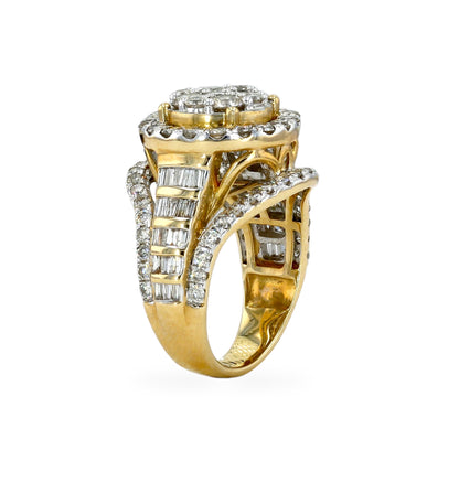 10k Yellow gold Cinderella Diamond solitary 3CT ring