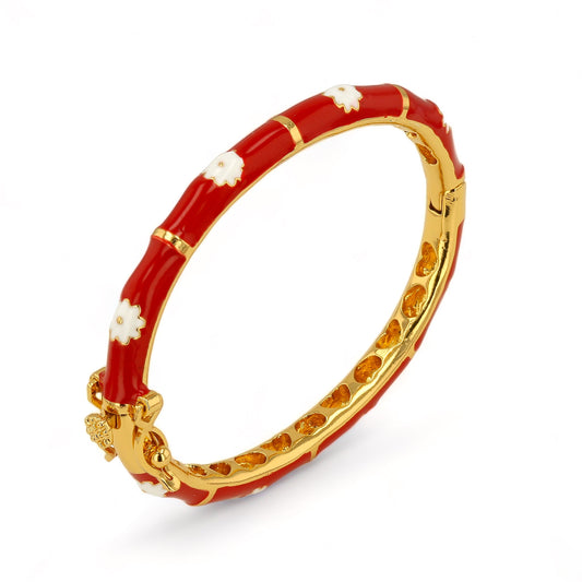Baby red enamel bangle 18k gold bounding handcrafted Italy-72838