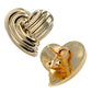 Yellow gold 10k poof heart earrings