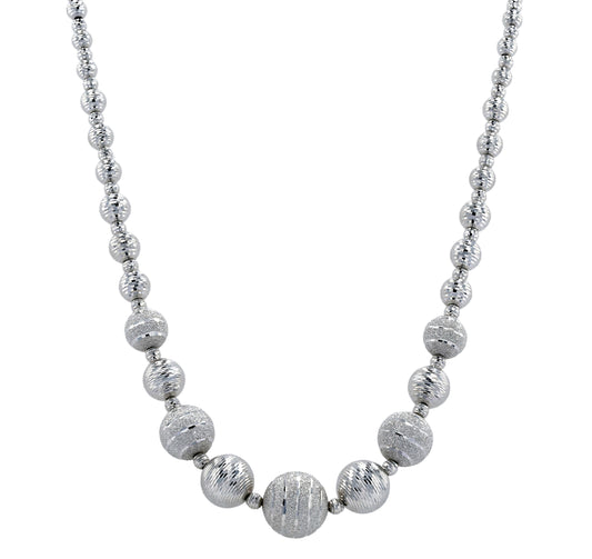 Gold 14k fancy beads diamond cut necklace