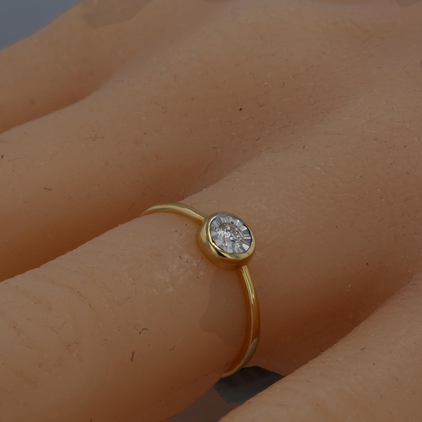 14K Yellow gold natural diamonds solitaire ring-RG5775Y