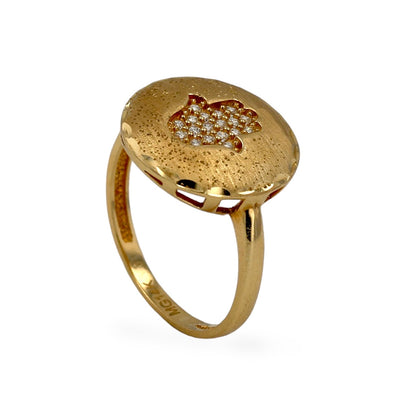 14K Yellow gold Hamsa ring -220941