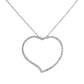 White gold solid 14k choker diamonds heart pendant