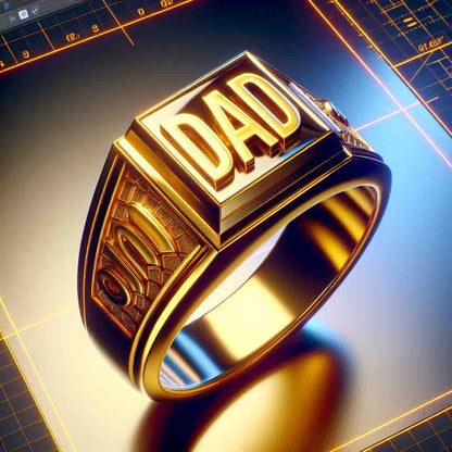 Yellow gold DAD ring collection