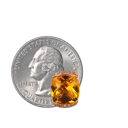 Rose 14k Gold Citrine and diamonds earrings