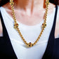 Gold 14k barrel rollo solid necklace