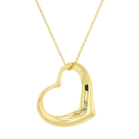 18K yellow gold original  Tiffany and Co. Heart Pendant with chain-NCK12320